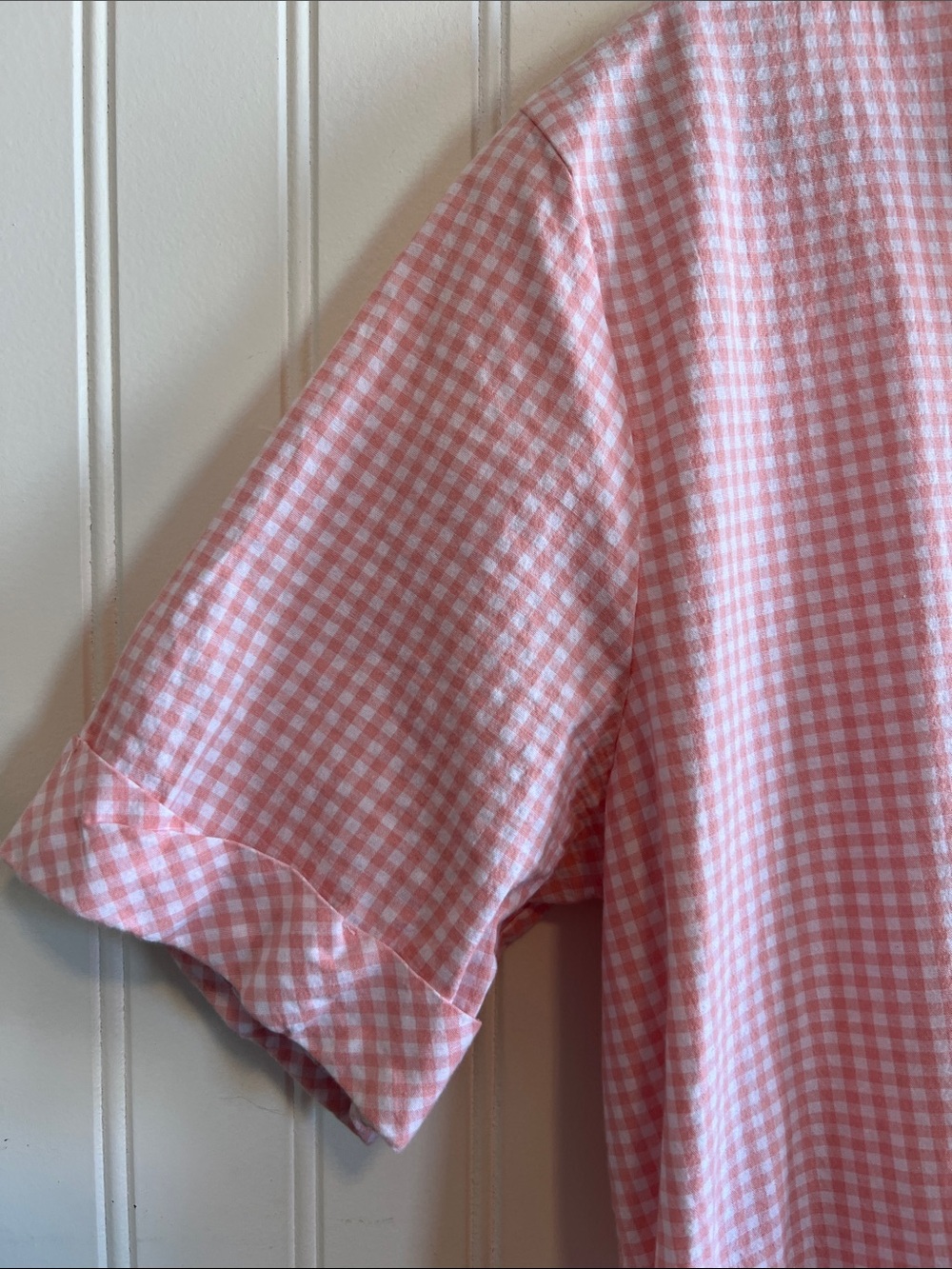 Pink Gingham Short Sleeve Farm Dress with pockets large cottagecore - Picture 3 of 8